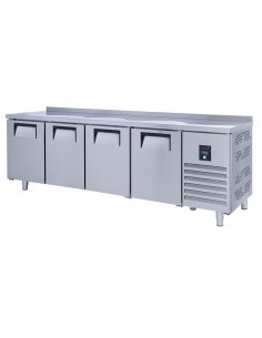 Comptoir réfrigéré 650 litres 4 portes avec dosseret